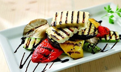 Halloumi with griddled vegetables